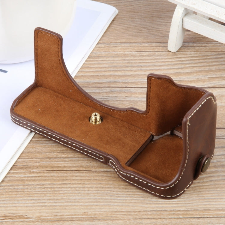 Glossy PU Leather Camera Half Case Base, For Sony ILCE-7CM2 / Alpha 7C II