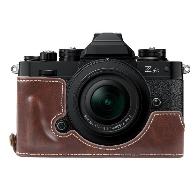 Glossy PU Leather Camera Half Case Base, For Nikon ZFC