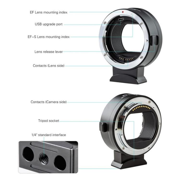 VILTROX  EF-Z For Canon EF to Nikon Z Mount Camera Lens Mount Adapter Ring, EF-Z
