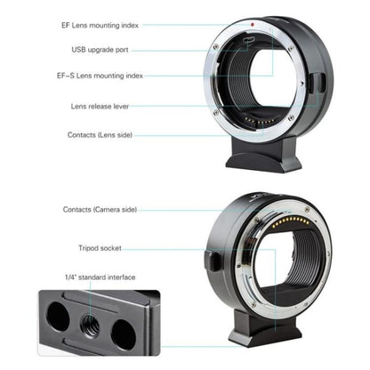 VILTROX  EF-Z For Canon EF to Nikon Z Mount Camera Lens Mount Adapter Ring, EF-Z