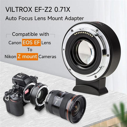VILTROX EF-Z2 0.71X Auto Focus Camera Lens Mount Adapter For Canon EF to Nikon Z Mount, EF-Z2
