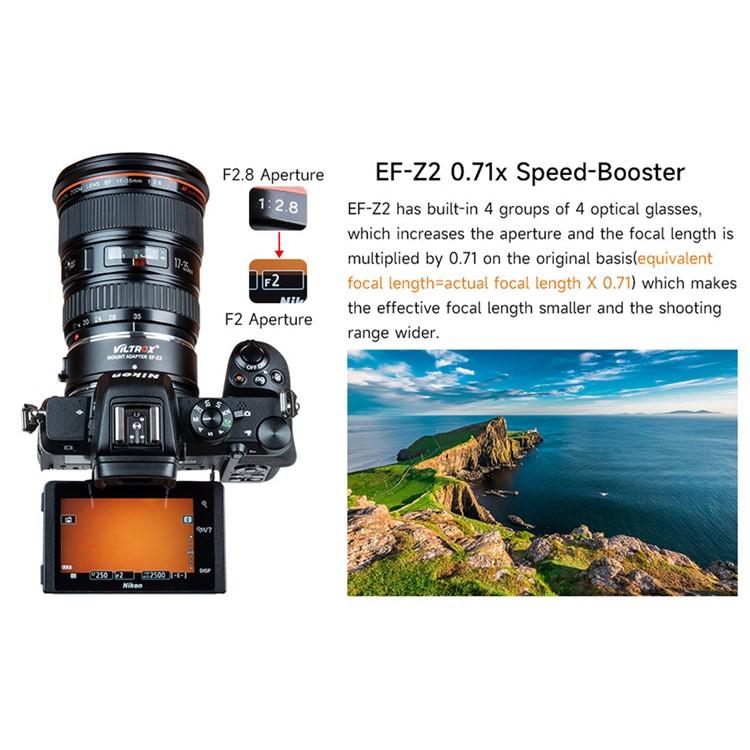 VILTROX EF-Z2 0.71X Auto Focus Camera Lens Mount Adapter For Canon EF to Nikon Z Mount, EF-Z2