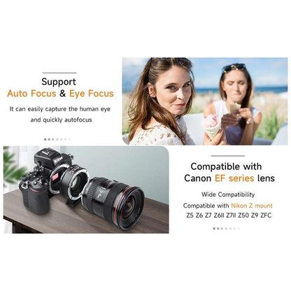 VILTROX EF-Z2 0.71X Auto Focus Camera Lens Mount Adapter For Canon EF to Nikon Z Mount, EF-Z2