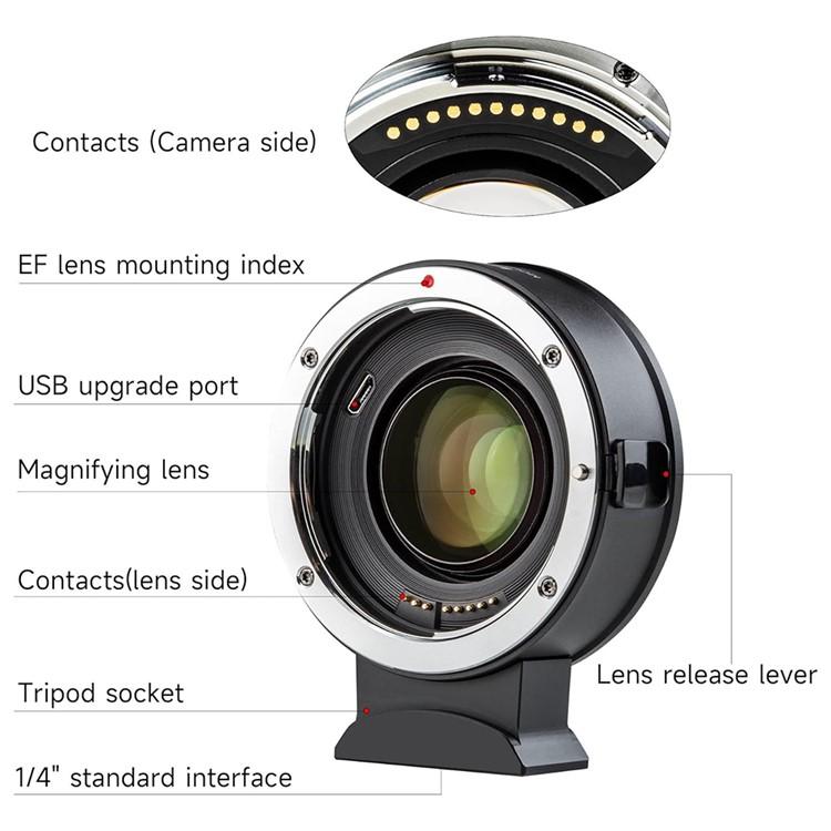 VILTROX EF-Z2 0.71X Auto Focus Camera Lens Mount Adapter For Canon EF to Nikon Z Mount, EF-Z2